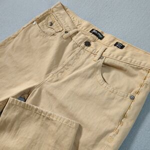 MEK DENIM EDWIN Straight Leg Tan Cotton Jeans Mens 38x34 Button Fly Flap Pockets